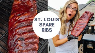 HOW TO SMOKE SPARE RIBS  St Louis style Spare Ribs on the Pit Boss Navigator [upl. by Ayana]