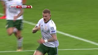 WATCH  James McClean strike  Wales 01 Ireland [upl. by Ennasus]