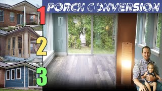 Porch To Sunroom DIY Build Start to Finish Demonstration [upl. by Meeharbi701]