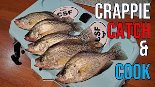 Whole Fried Crappie Catch and Cook [upl. by Oiciruam801]