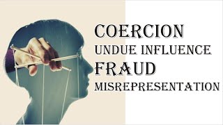 Coercion Undue Influence Fraud Misrepresentation  Indian Contract Act 1872  Law Guru [upl. by Ibloc]