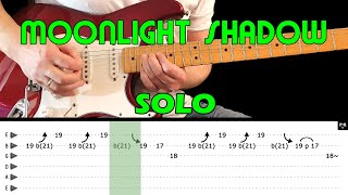 MOONLIGHT SHADOW  Guitar lesson  Guitar intro amp solo with tabs  Mike Oldfield  fast amp slow [upl. by Ailehc]