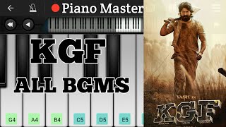 KGF ALL BGMS ON PIANO TUTORIAL [upl. by Asilef]