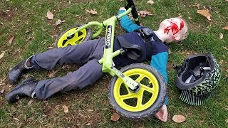 Epic Bike Crash  Tommys balance bike FAIL [upl. by Geithner]