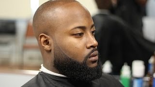 Bald fade with faded beard beardwork [upl. by Nayarb625]