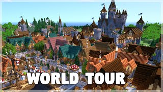 Minecraft Medieval Castle and Docks World Tour amp Download [upl. by Huskamp]