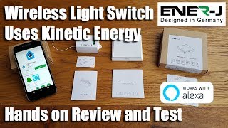 ENERJ Wireless Light Switch uses kinetic energy no batteries works with Alexa [upl. by Anaderol]