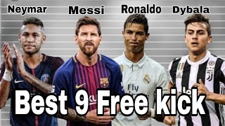 Messi vs Ronaldo vs Neymar vs Dybala Top 9 free kick  by SOCCER GODS [upl. by Freemon379]