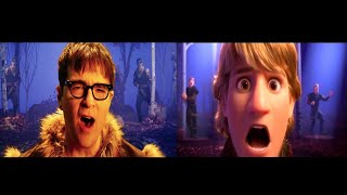 Kristoff Jonathan Groff Weezer  Lost In The Woods From quotFrozen 2quot SplitScreen Comparison [upl. by Auoz]