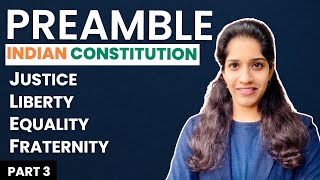 Preamble  Justice Liberty Equality Fraternity  Indian Constitution [upl. by Kcirddot]