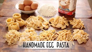 Handmade Egg Pasta  Hand Rolled amp Shaped 9 Ways [upl. by Gausman]