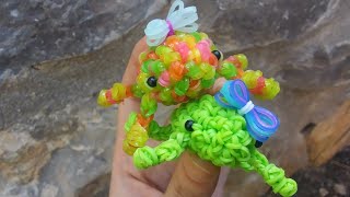 Loomigurumi Mini Frog Tutorial Rainbowloom [upl. by Aryamoy]