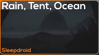 ► Rain in a Tent by the Ocean Rainstorm and Ocean Wave Sounds for Sleeping Night 10 hours lluvia [upl. by Arihaz385]