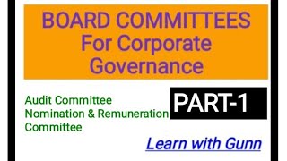 Audit Committee Nomination amp Remuneration Committee Improving governance through BOARD COMMITTEES [upl. by Stanzel257]