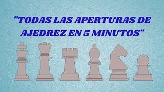 TODAS LAS APERTURAS DE AJEDREZ EN 5 MINUTOS [upl. by Gavin]