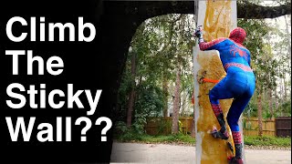 Can Spiderman Climb The Sticky Wall [upl. by Aninad]