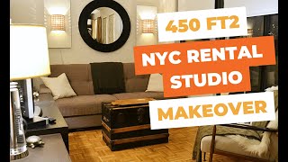 Small space living NYC studio apartment makeover [upl. by Arramahs]