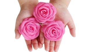 EASY Fabric Rose Flower Tutorial for BEGINNERS [upl. by Leahey996]