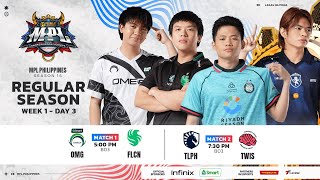 🔴 LIVE  MPL PH S15  FILIPINO  Week 1 Day 3 [upl. by Ayal185]