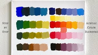 PRIMARY COLORS ONLY Acrylic Color Mixing Tutorial ColorByFeliks [upl. by Ihpen]