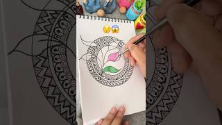 Unique Mandala Leaf 🍁 painting 🖼️ musttry artandcraft colors drawing trendingaudio reelkaro [upl. by Watkin]