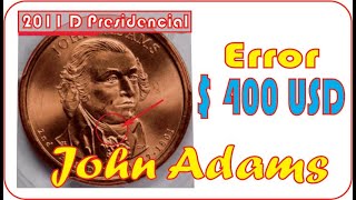 DOLLAR COIN JOHN ADAMS d 2007 ERROR [upl. by Ylra987]