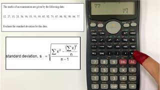 STANDARD DEVIATION FOR UNGROUPED DATA using calculator CASIO fx 570MS [upl. by Risser]