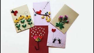 5 Easy Paper Quilling cards  Quilling designs for beginners  Quilling Cards [upl. by Farver]