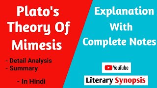 Platos Theory of Mimesis or Imitation  Summary With Notes [upl. by Fern]