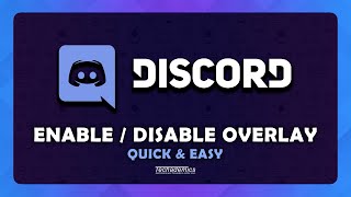 How To Add Discord Overlay To Any Game  Enable Or Disable Discord Overlay [upl. by Aibat]