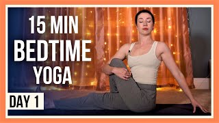 15 min Evening Yoga – Day 1 YOGA FOR FLEXIBILITY AND RELAXATION [upl. by Yard822]