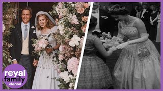 Princess Beatrice’s Beautiful Wedding Dress and Tiara Borrowed from the Queen [upl. by Jamey]