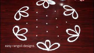 Traditional Indian Art rangoli amp kolam designs with 7 dots  muggulu [upl. by Dru729]