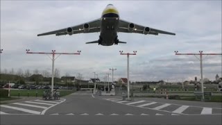 ADB Antonov 124 low landing on runway 28 at ZRH [upl. by Iinden267]