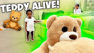 MOVING Teddy Bear Prank On 1 YEAR OLD [upl. by Trebmal]