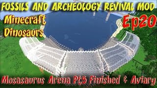 Fossils and Archeology Mod Minecraft Jurassic World Ep20 Mosasaurus Arena Done amp Pterosaurs [upl. by Eiryk]