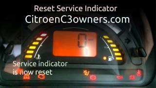 Reset Service Indicator on Citroen C3 [upl. by Essirahc]