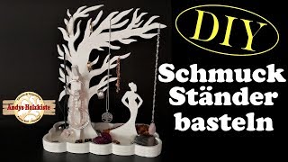 Schmuckständer selber machen aus Holz  Gifts idea jewelry stands [upl. by Rangel]