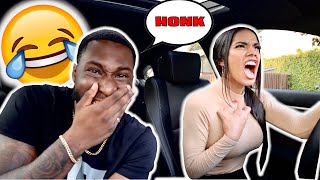 HONK PRANK ON GIRLFRIEND Ive NEVER Seen Her This Mad [upl. by Lucy]