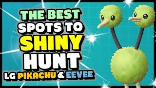 Four BEST PLACES to SHINY HUNT in Pokemon Lets Go Pikachu and Eevee  How to get Easy Shinies [upl. by Sacken376]