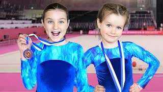 SISTERS GYMNASTICS COMPETITION DAY  Family Fizz [upl. by Htezil]