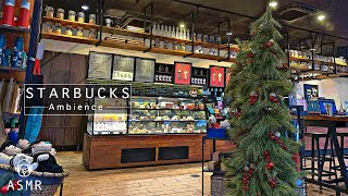 Christmas Starbucks Cafe Ambience  Coffee Shop Sounds amp Jazz Music Cafe ASMR Study Music Relax [upl. by Enilada319]