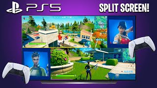 How to Split Screen in Fortnite on PS5 NEW EASY METHOD [upl. by Hannad844]