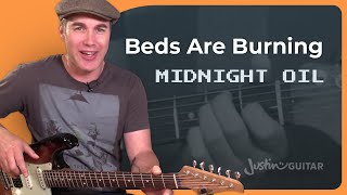 Beds Are Burning by Midnight Oil  Guitar Lesson [upl. by Yatnahc]