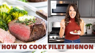 How to Perfectly Cook a Filet Mignon  Crusty Sear amp Juicy Meat [upl. by Willner851]