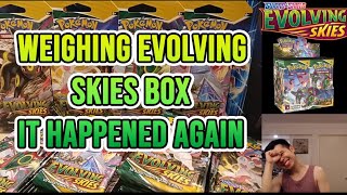 Weighing Evolving Skies Booster Box  WEIGHED OPENING [upl. by Nosimaj]