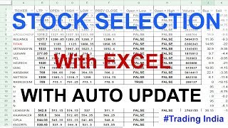 Stock Selection Using Excel with Auto Update  Trading India [upl. by Steiner]