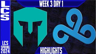 C9 vs IMT Highlights  LCS Spring 2024 Week 3 Day 1  Cloud9 vs Immortals [upl. by Eat]