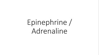 Epinephrine  Adrenaline  Pharmacology [upl. by Ilak]