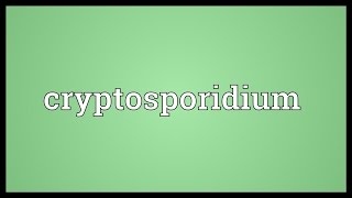 Cryptosporidium Meaning [upl. by Ecnarret]